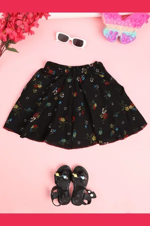 Cutiekins Girls Floral Printed Above Knee Skirt