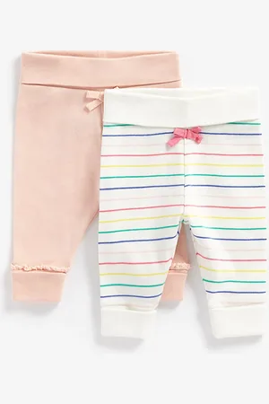 Mothercare Infants Set Of 2 Striped Pure Cotton Joggers