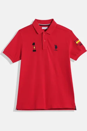 Ralph Lauren Boys Spain Embroidered Polo Collar Pure Cotton T-shirt