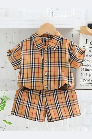 BAESD Kids Checked Pure Cotton Shirt With Shorts