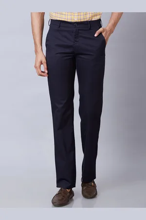 ColorPlus Men Tailored Fit Mid-Rise Regular Trousers