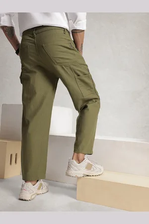WROGN Men Oversized Pure Cotton Trousers