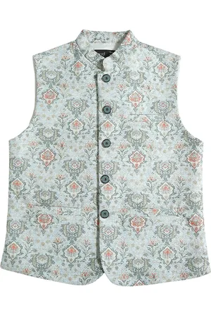 CAVIO Boys Printed Pure Cotton Nehru Jacket