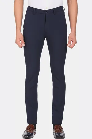 Arrow Men Navy Blue Slim Fit Formal Trouser