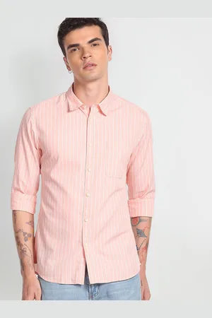 Flying Machine Men Slim Fit Striped Pure Cotton Shirt