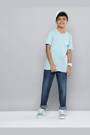 HERE&NOW Boys Slim Fit Mildly Distressed Stretchable Jeans