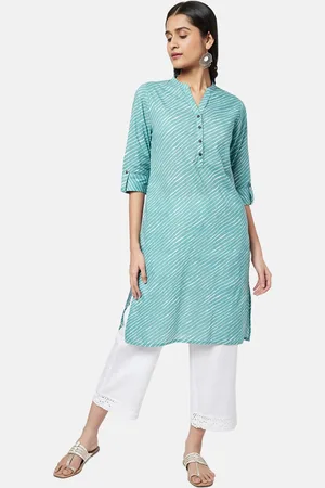 Pantaloons Women Blue Leheriya Printed Kurta