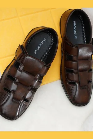 Provogue Men Textured Round-Toe Comfort Sandals