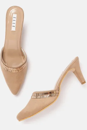 Elle Beige Embellished Detail Mules