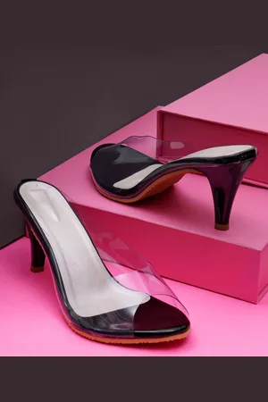 Misto Transparent & Black Peep Toes