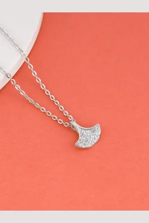 GIVA Rhodium-Plated 925 Sterling Silver Contemporary Pendants with Chains