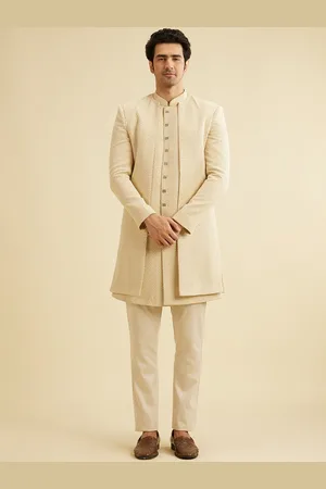 Manyavar Men Embroidered Mandarin Collar Sherwani Set
