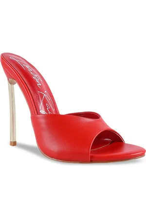London Rag Red PU Party Stiletto Peep Toes
