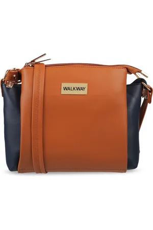 Metro Tan Colourblocked Structured Sling Bag