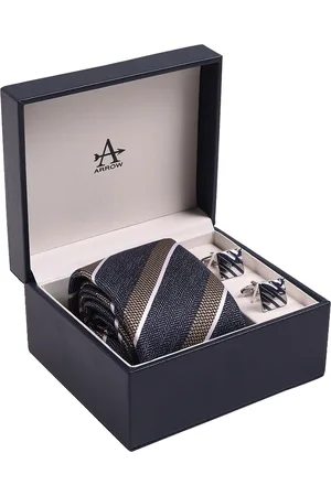 Arrow Men Striped Tie & Cufflinks