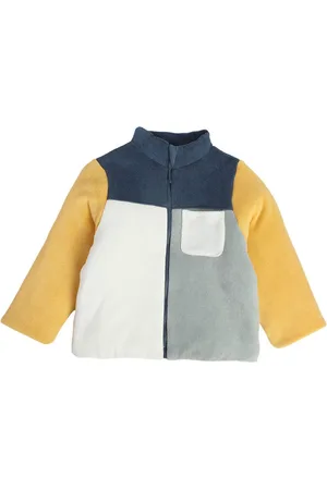 MINI KLUB Boys Cotton Colourblocked Mock Collar Full Sleeves without Padded Jacket