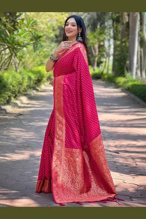 all about you Woven Design Zari Satin Banarasi Saree