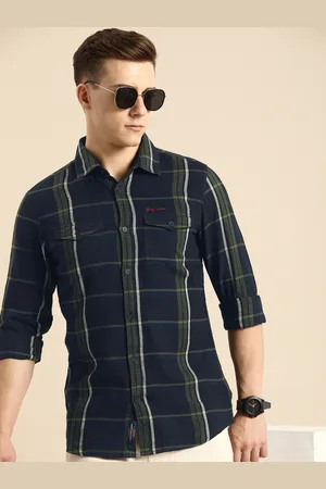 Being Human Slim Fit Tartan Checked Pure Cotton Casual Shirt