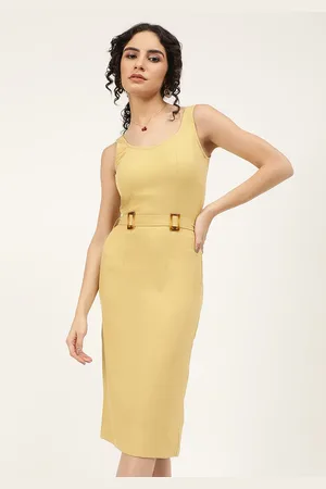 CENTRESTAGE Women Yellow Sheath Dress