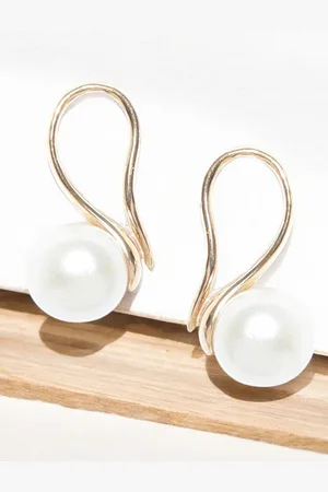 FÁBULA Pearl Beaded Contemporary Drop Earrings