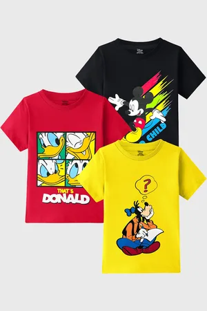 Miss and Chief Boys Pack Of 3 Mickey & Friends Graphic Printed T-shirts