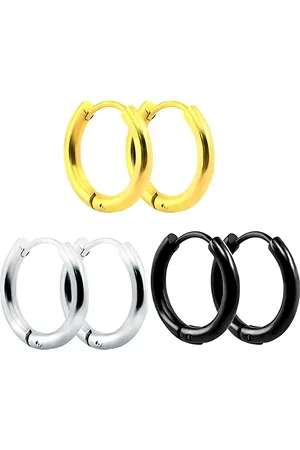 KARISHMA KREATIONS Set of 3 Contemporary Stainless Steel Studs Earrings