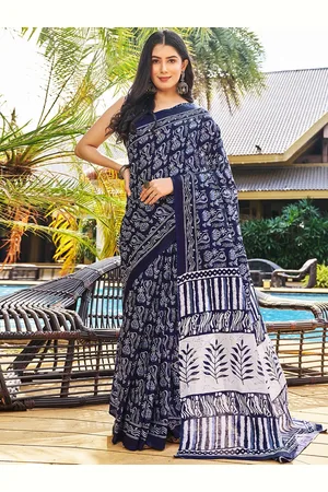 Satrani Dabu Printed Ready to Wear Chanderi Saree