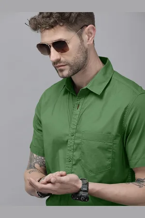 Roadster Men Green Slim Fit Casual Shirt