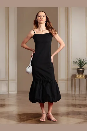 all about you Pure Cotton Shoulder Straps Drop-Waist Midi Dress