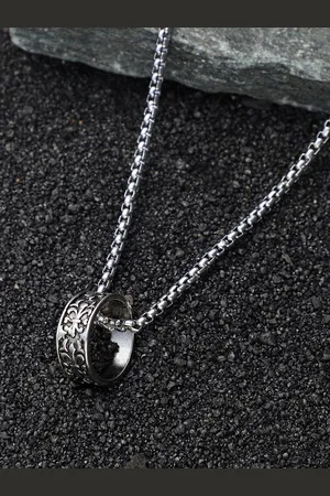 French Accent Silver-Plated Pendant With Chain