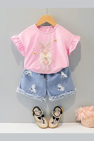 BAESD Girls Printed Top with Shorts