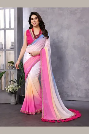 Moda Rapido Tie and Dye Sequinned Poly Georgette Saree