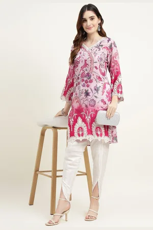 ZARI Women Floral Printed Regular Kurti with Dhoti Pants