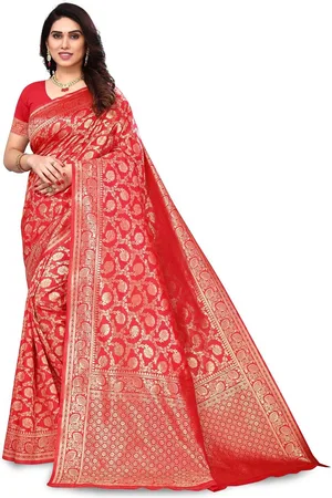 Varanga Floral Woven Design Zari Art Silk Banarasi Saree