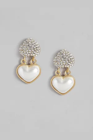 DressBerry Heart Shaped Drop Earrings