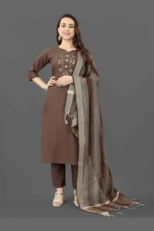 Moda Rapido Women Embroidered Regular Kurta with Trousers & With Dupatta