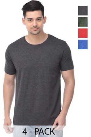 Color Capital Unisex Pack Of 4 Solid Round Neck Cotton T-shirts