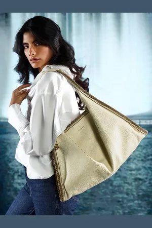 Lino Perros Textured PU Oversized Half Moon Hobo Bag with Tasselled