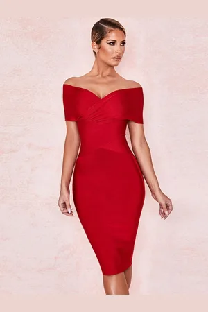 HERE&NOW Off-Shoulder Bodycon Dress