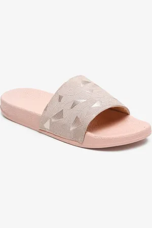 Misto Women Pink Textured Open Toe Flats