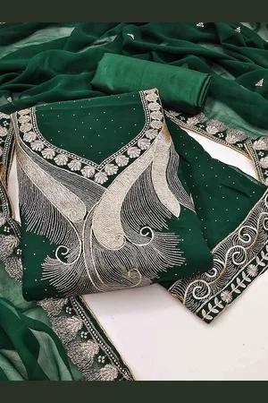 KIMISHA Embroidered Unstitched Dress Material