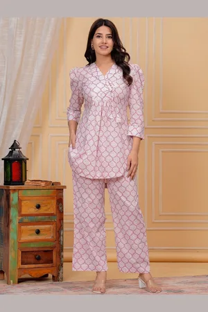 Kalini Women Printed Pure Cotton Tunic with Trousers
