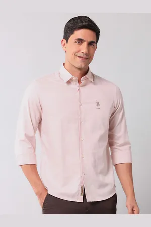 Ralph Lauren Men Classic Fit Spread Collar Solid Cotton Casual Shirt