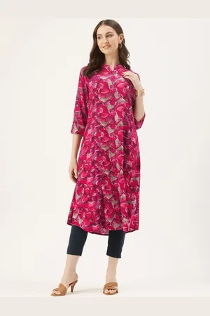 Amukti Floral Printed A-Line Kurta