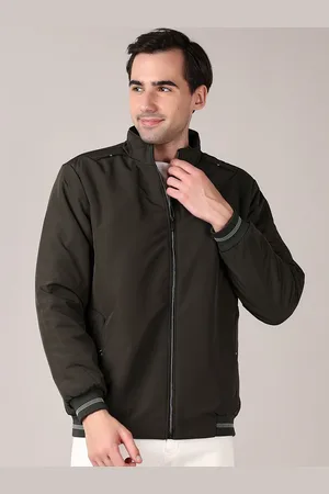 V-Mart Men Mock Collar Solid Cotton Casual Bomber Jacket