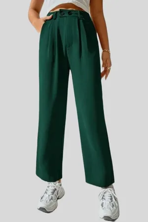 Chemistry Women Comfort Flared High-Rise Trousers