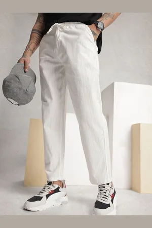 WROGN Men Striped Oversized Trousers