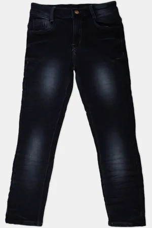 V-Mart Teens Boys Light Fade Whiskers and Chevrons Mid-Rise Cotton Classic Jeans