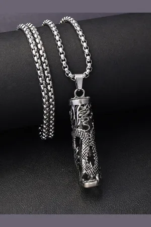 French Accent Silver-Plated Pendant With Chain