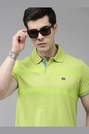 Arrow Striped Pure Cotton Polo Collar T-shirt